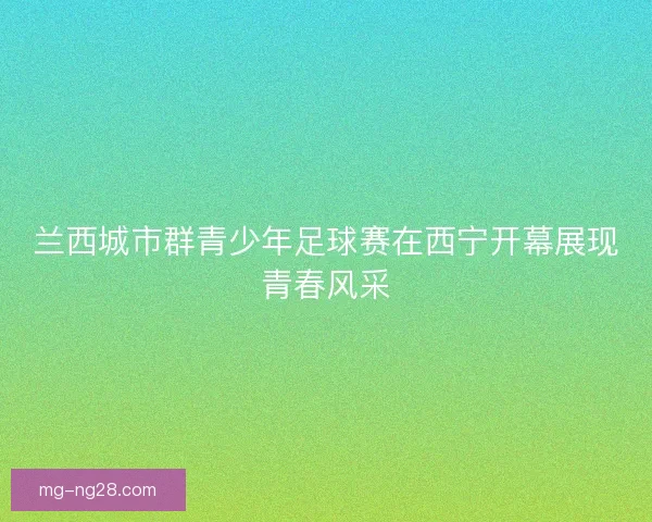 兰西城市群青少年足球赛在西宁开幕展现青春风采