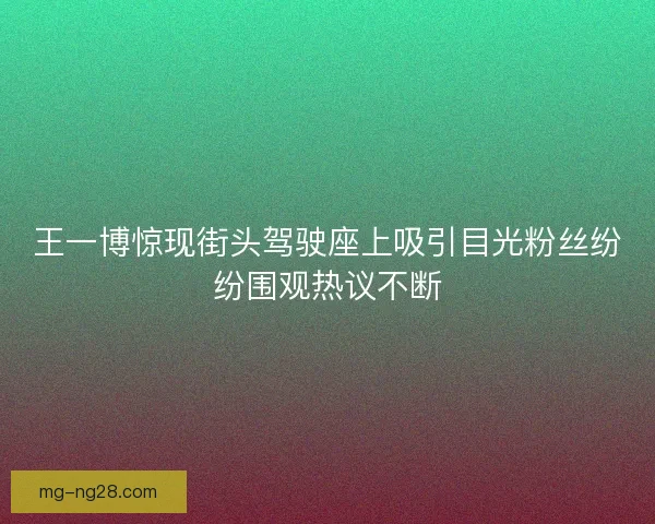 王一博惊现街头驾驶座上吸引目光粉丝纷纷围观热议不断